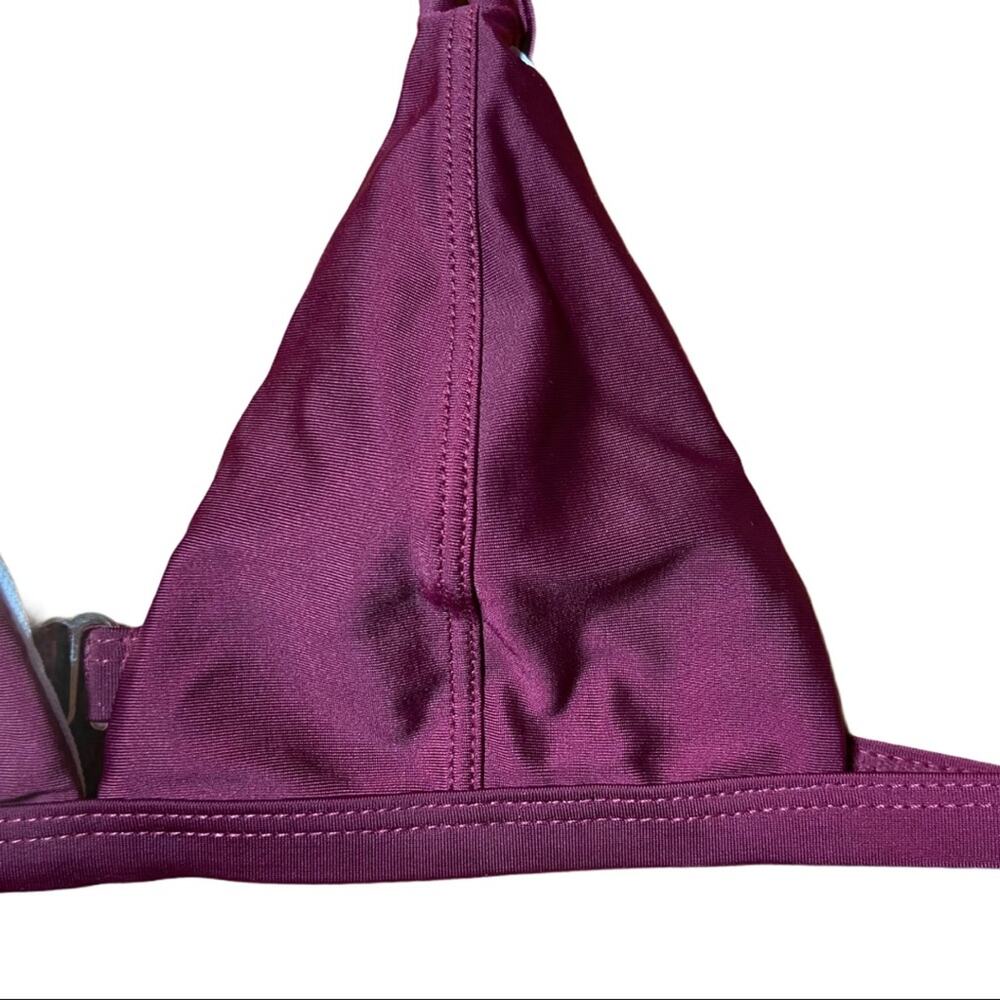 Maroon Triangle Double Strap Bikini Top Sz Medium - Picture 2 of 9